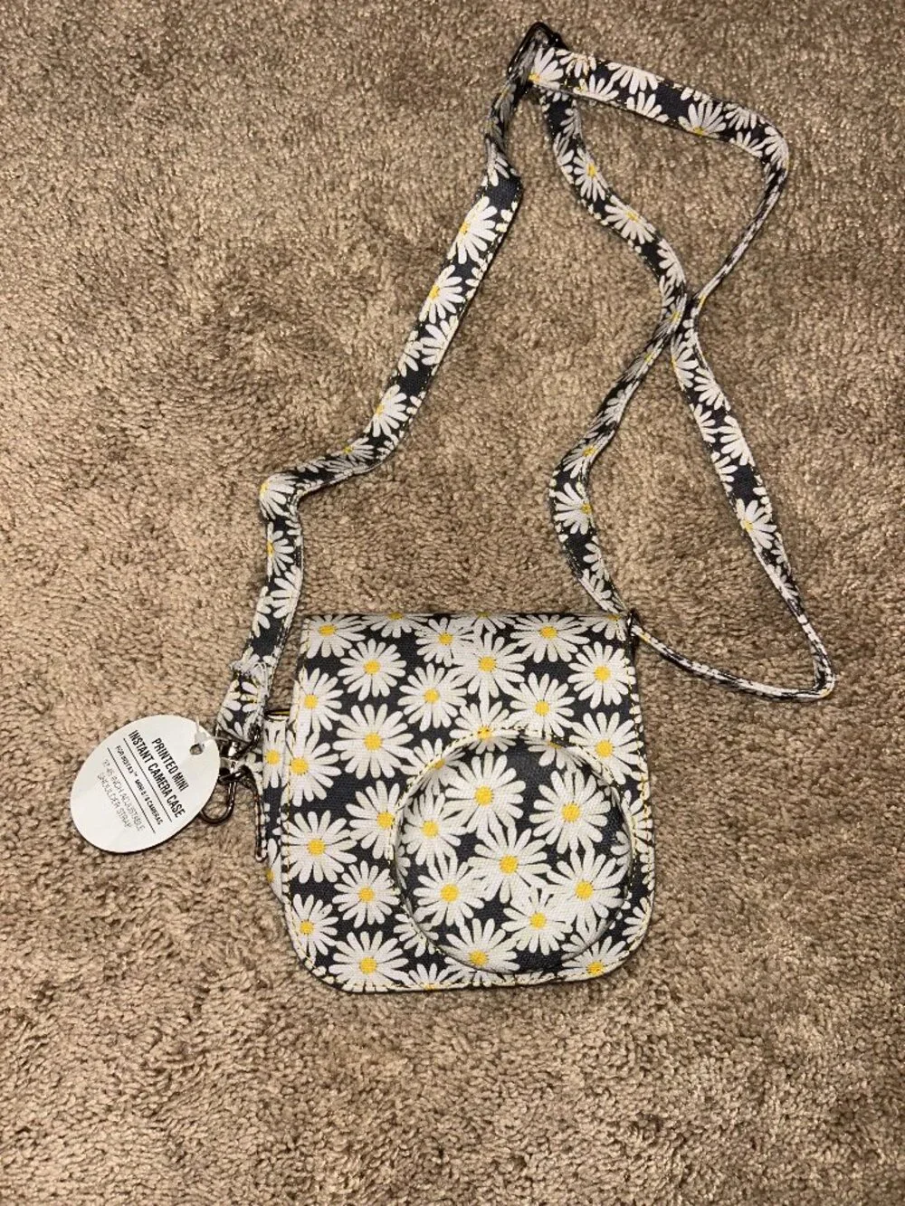 Blue and Yellow Daisy Instax Camera Case with Strap NEW WITH TAGS